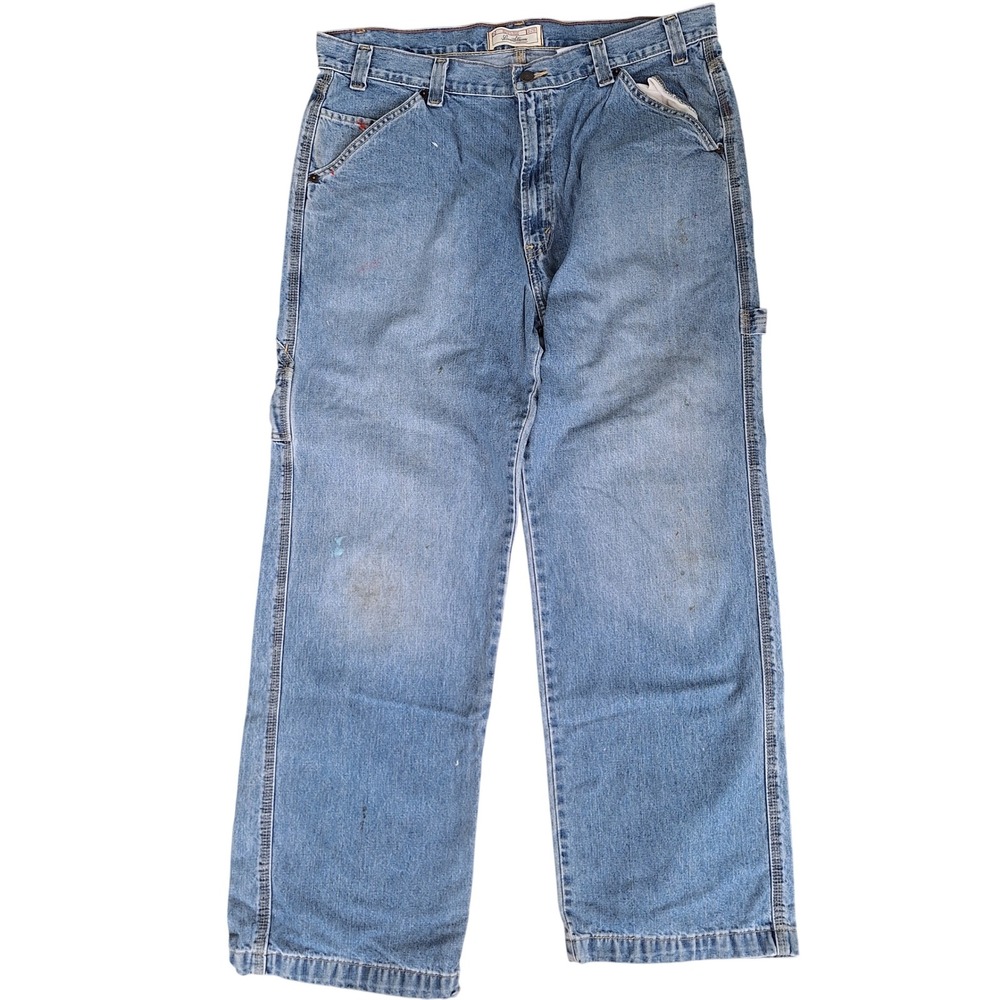 Levi Strauss Signature Carpenter Jeans Mens W36 L32 Blue Denim Workwear